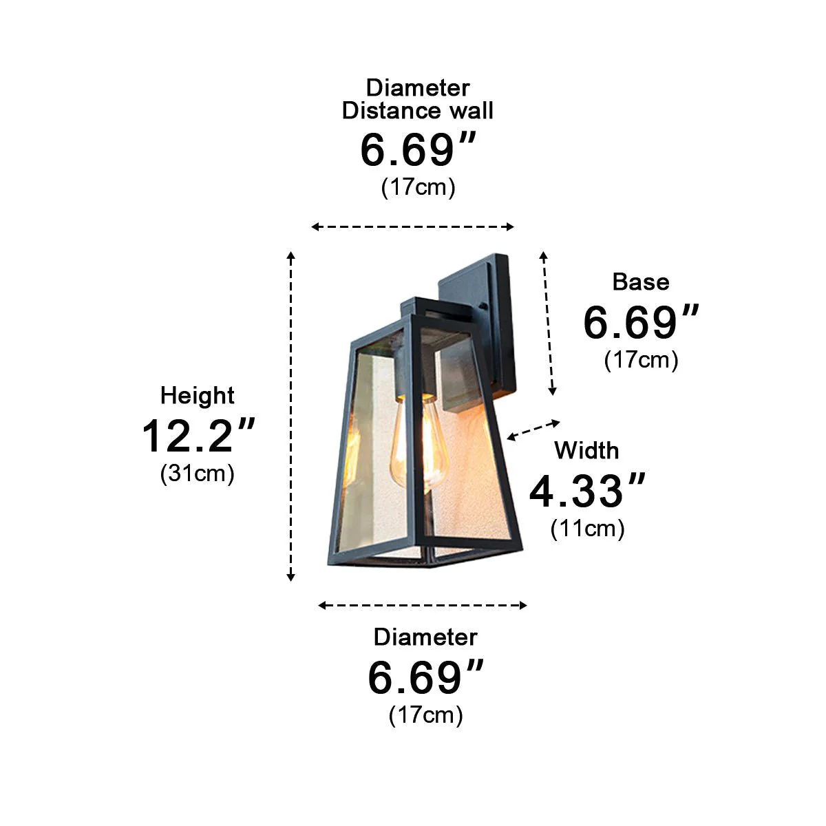 Rustic Trapezoid Waterproof Outdoor LED Porch Wall Light - Image 8