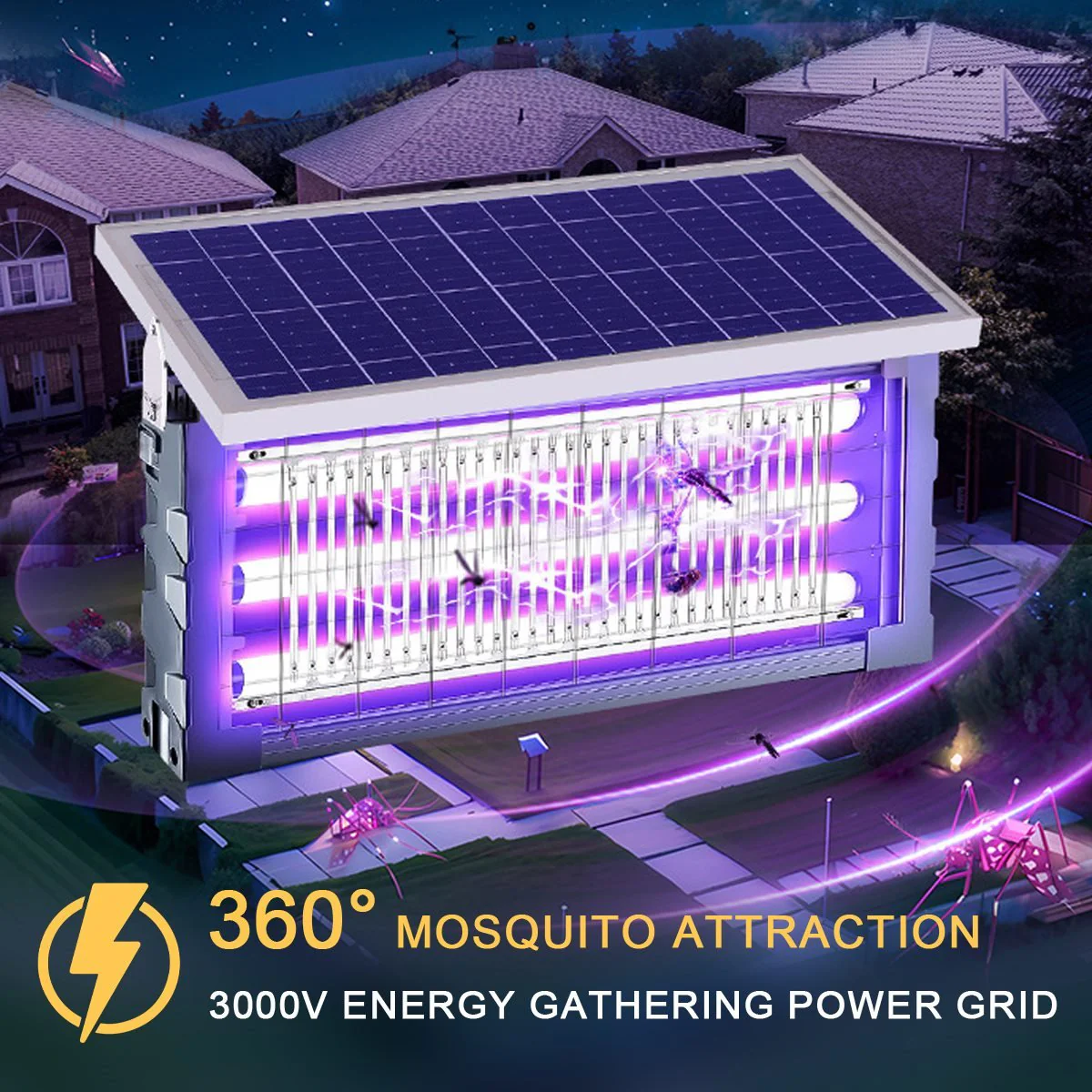 Solar Waterproof LED Outdoor Lawn Mosquito Bug Zapper Killer Lights - Image 3