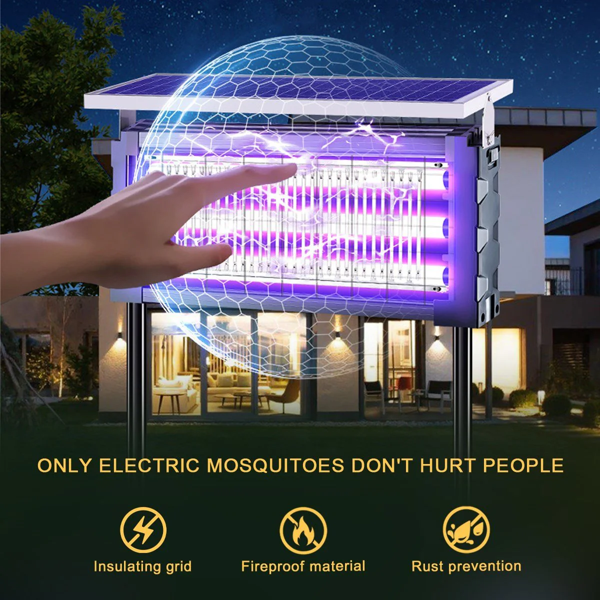 Solar Waterproof LED Outdoor Lawn Mosquito Bug Zapper Killer Lights - Image 4
