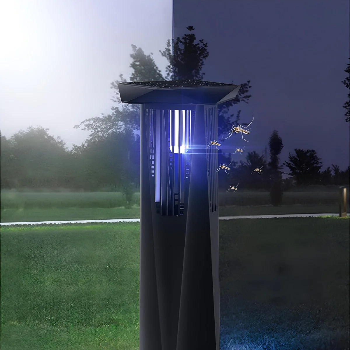 Solar Waterproof LED Outdoor Mosquito Bug Zapper Killer Lawn Lights - Image 4