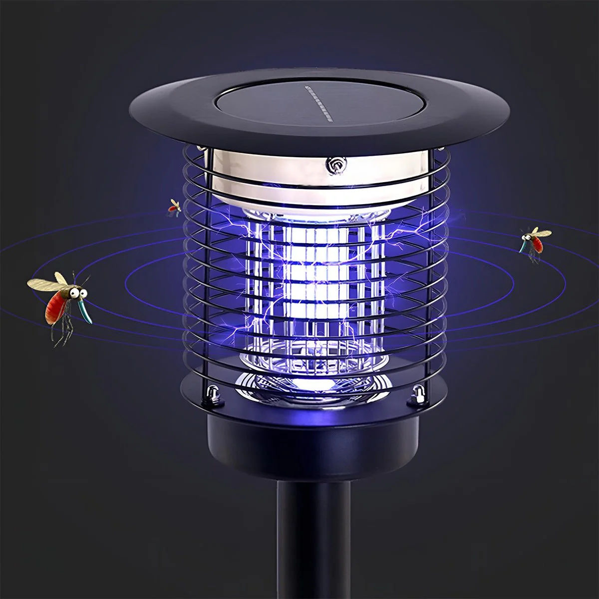 Solar Waterproof LED Outdoor Mosquito Bug Zapper Killer Lawn Pillar Lights - Image 6