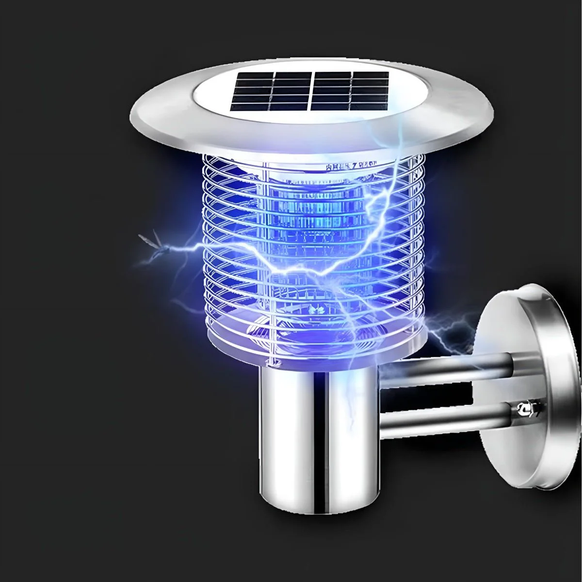 Solar Waterproof LED Outdoor Mosquito Bug Zapper Killer Wall Lights Rechargeable - Image 4