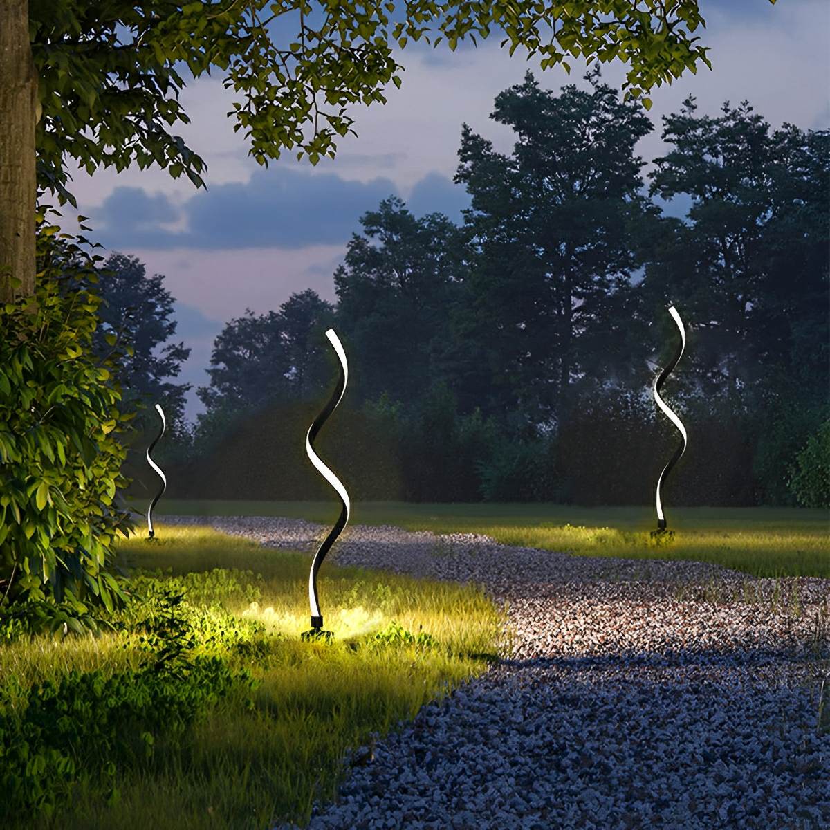 Waterproof Minimalist Spiral Outdoor LED Landscape Lawn Lights - Image 2