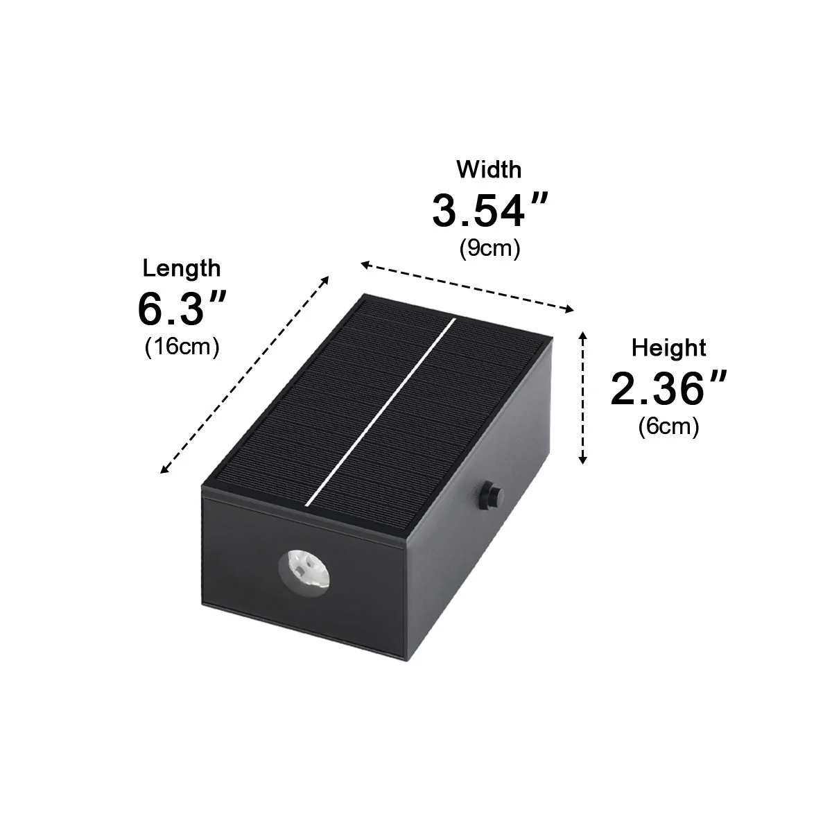Solar Waterproof Modern Black Up&Down LED Outdoor Wall Washer Spot Lights - Image 9
