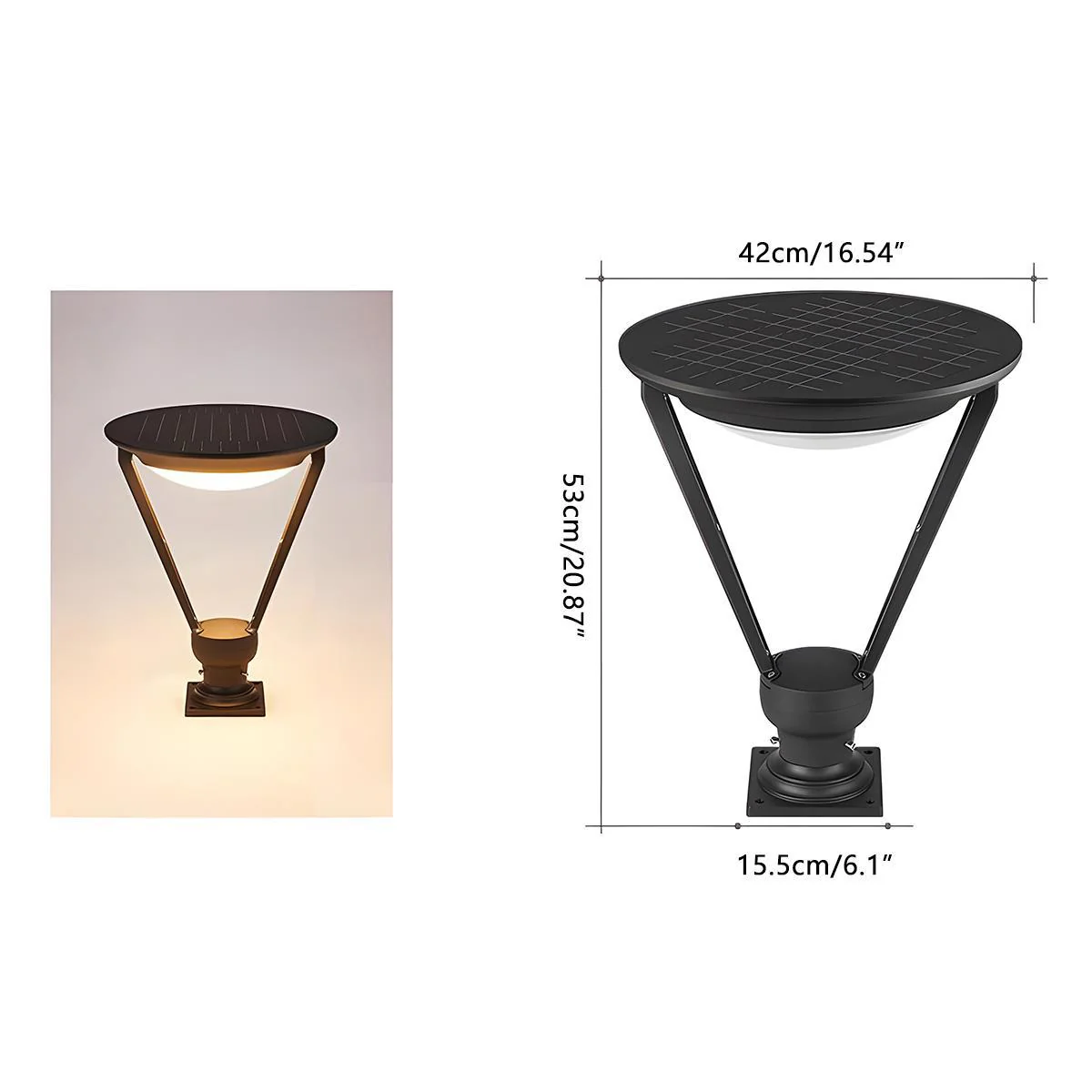 Waterproof Modern Conical LED Outdoor Post Lights - Image 10
