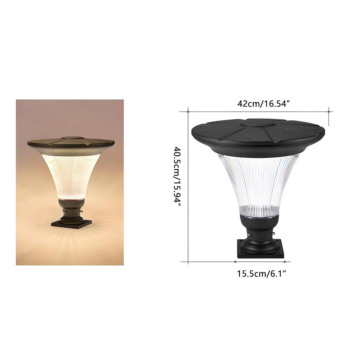 Waterproof Modern Conical LED Outdoor Post Lights - Image 8