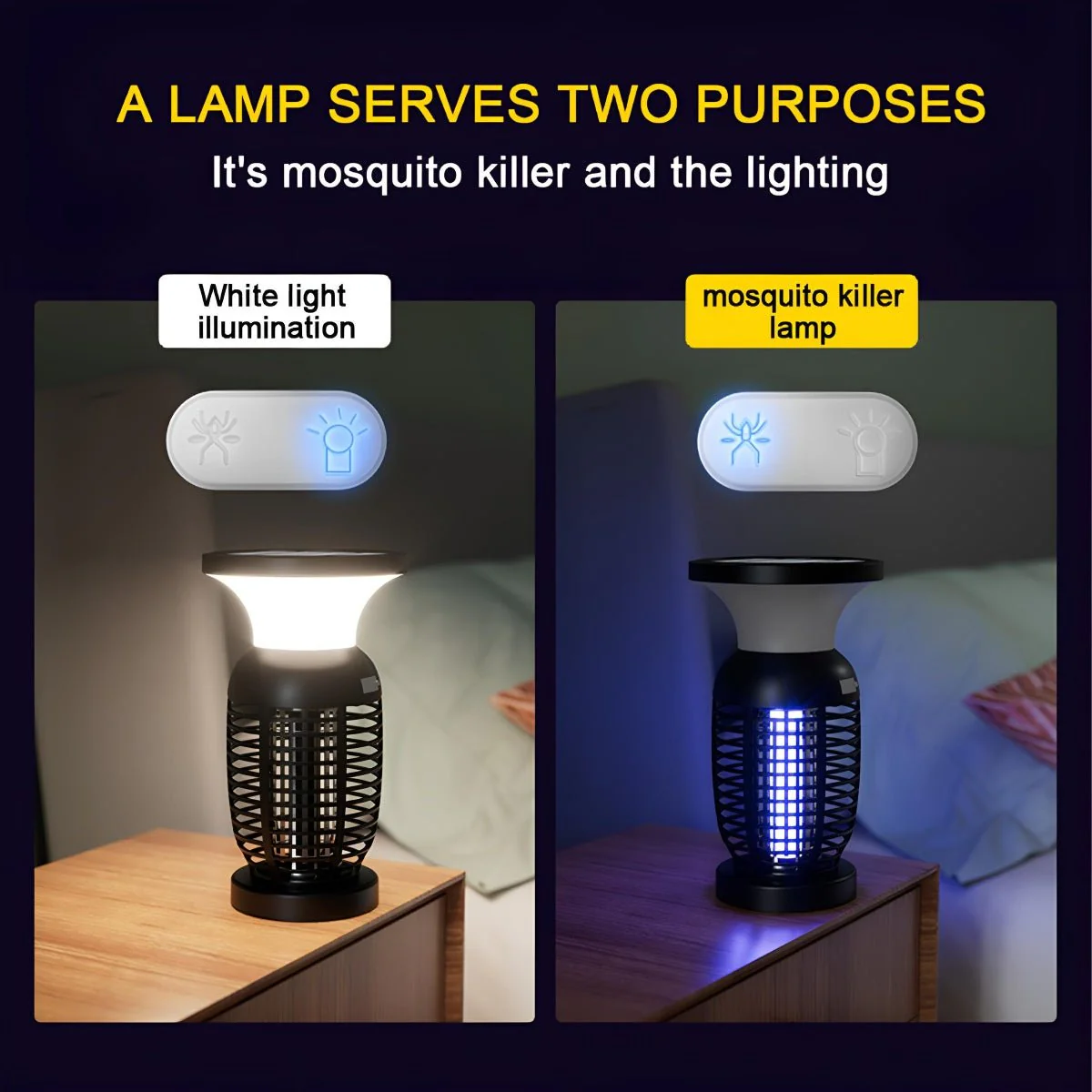 Solar Waterproof Outdoor Mosquito Bug Zapper Killer LED Hanging Lantern Lights - Image 6