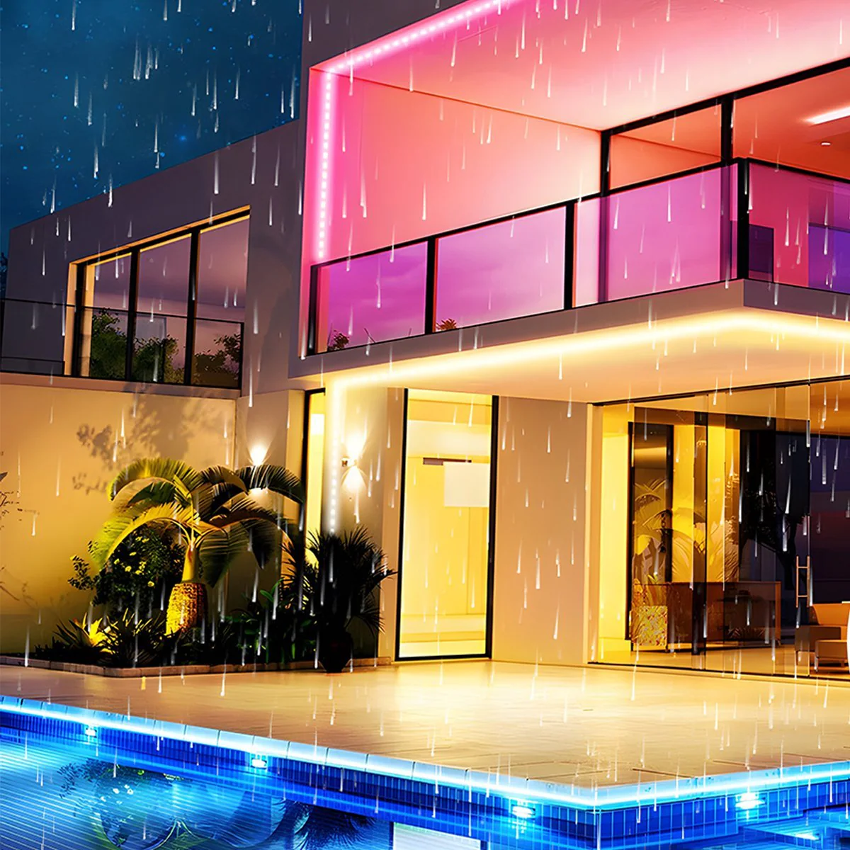 Solar Waterproof Outdoor RGB Atmosphere Streamer LED Light Strip - Image 6