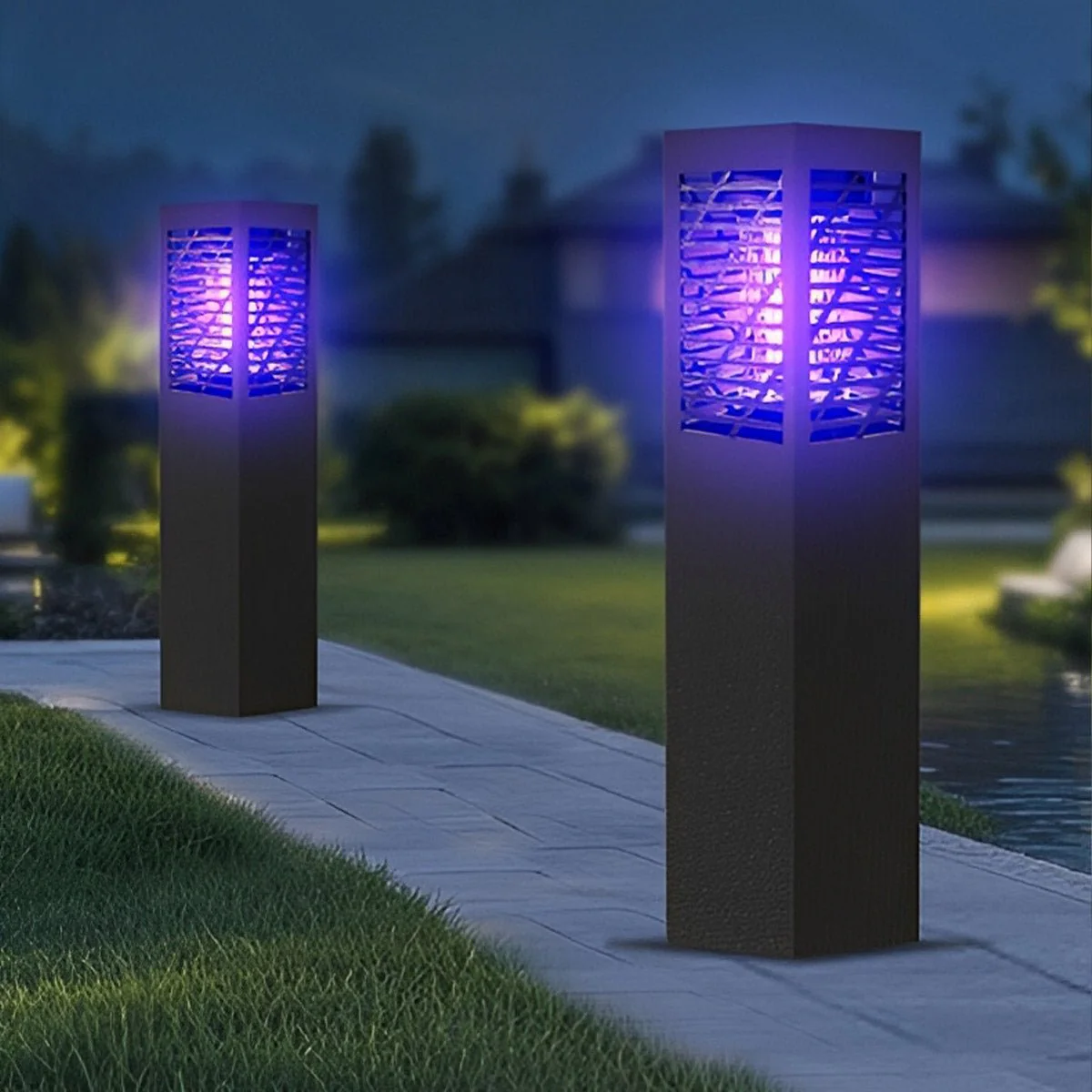 Solar Waterproof Rectangular LED Outdoor Mosquito Bug Zapper Killer Lawn Lights - Image 5