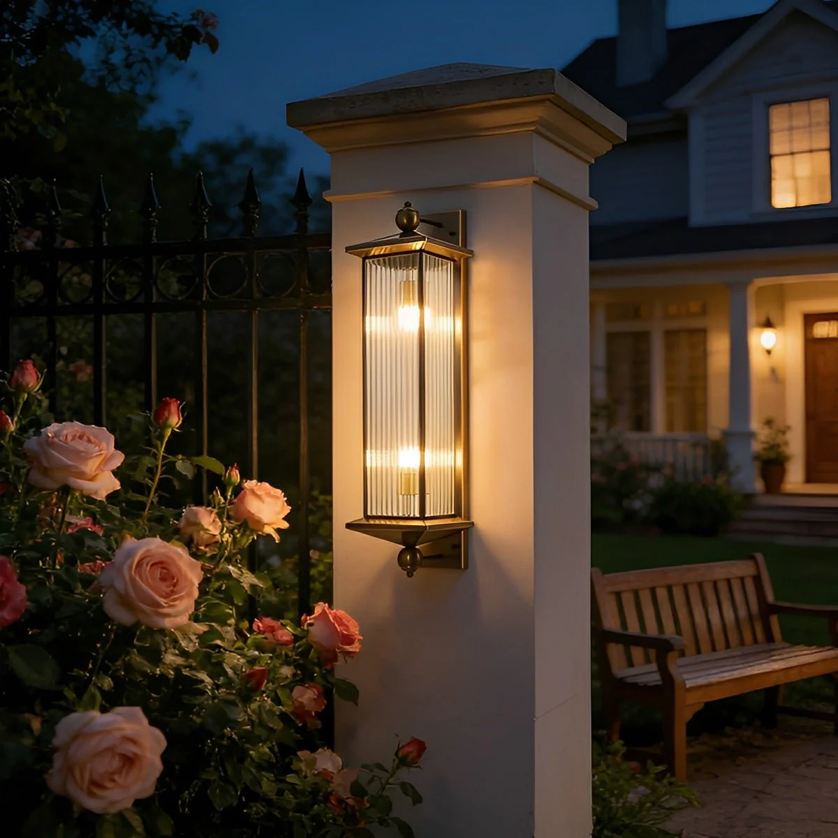 Waterproof Rustic Copper Outdoor LED Porch Wall Lights - Image 3