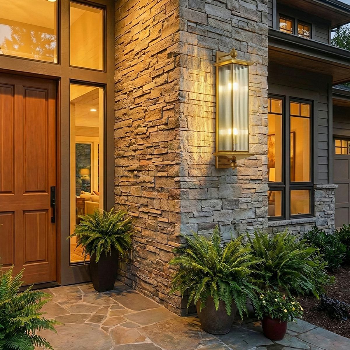 Waterproof Rustic Copper Outdoor LED Porch Wall Lights - Image 5