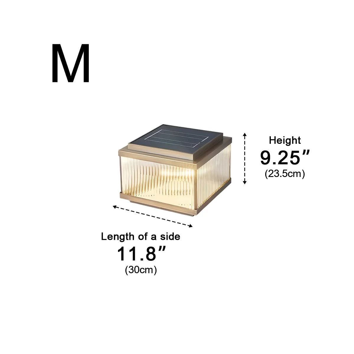 Solar Waterproof Square Vintage Copper LED Outdoor Post Light - Image 14