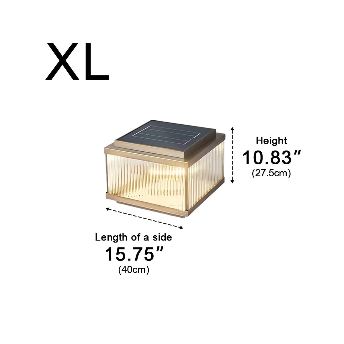 Solar Waterproof Square Vintage Copper LED Outdoor Post Light - Image 16
