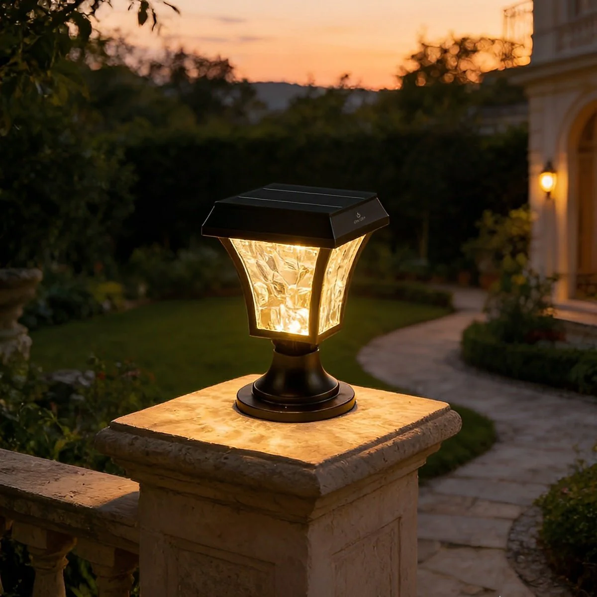 Solar Waterproof Water Wave Lampshade LED Outdoor Post Lights - Image 3
