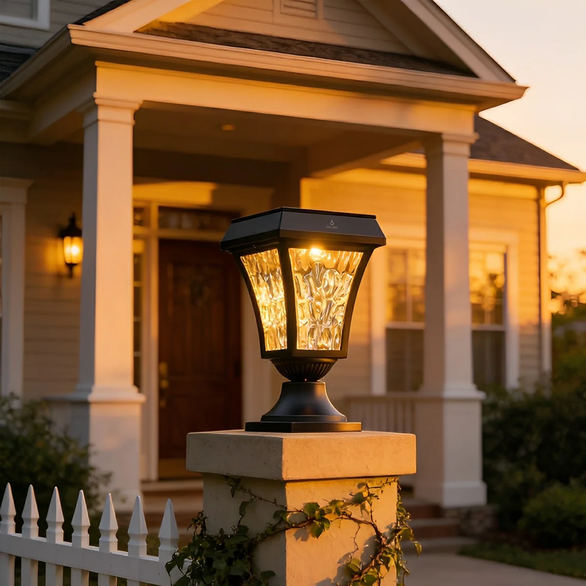 Solar Waterproof Water Wave Lampshade LED Outdoor Post Lights - Image 6