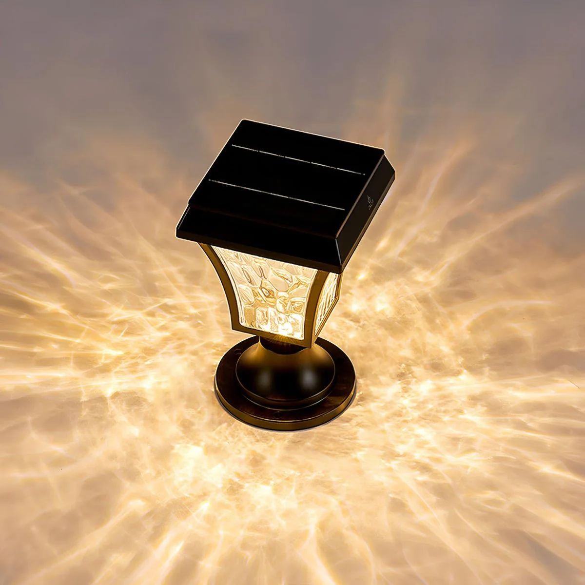 Solar Waterproof Water Wave Lampshade LED Outdoor Post Lights - Image 8