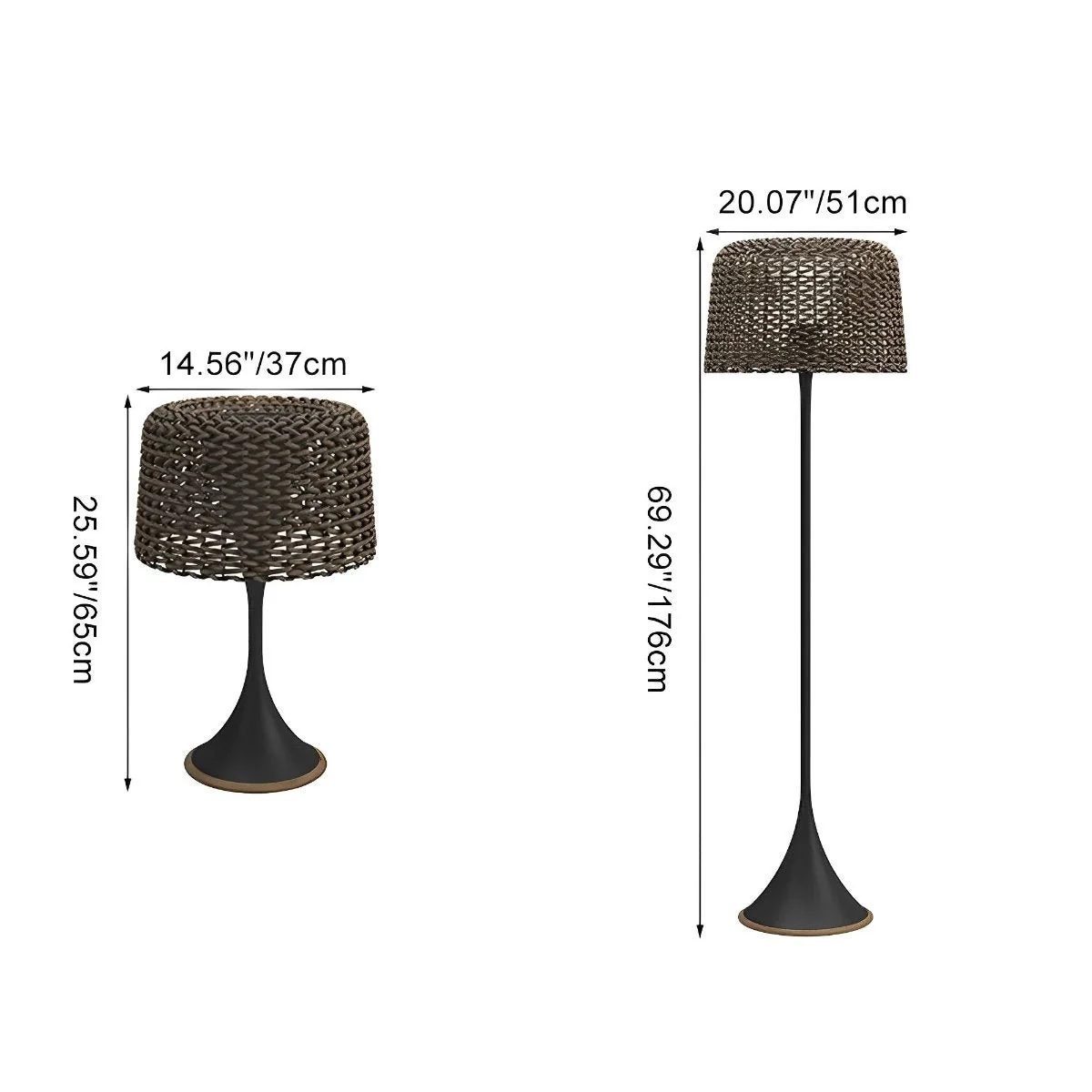 Waterproof Weave Shade LED Outdoor Floor Lamp - Image 13