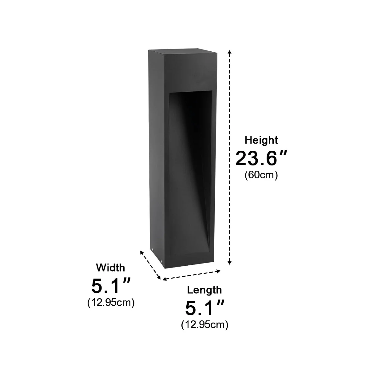 Square LED Waterproof Black Modern Pathway Walkway Lights Outdoor Lantern Lamp - Image 11