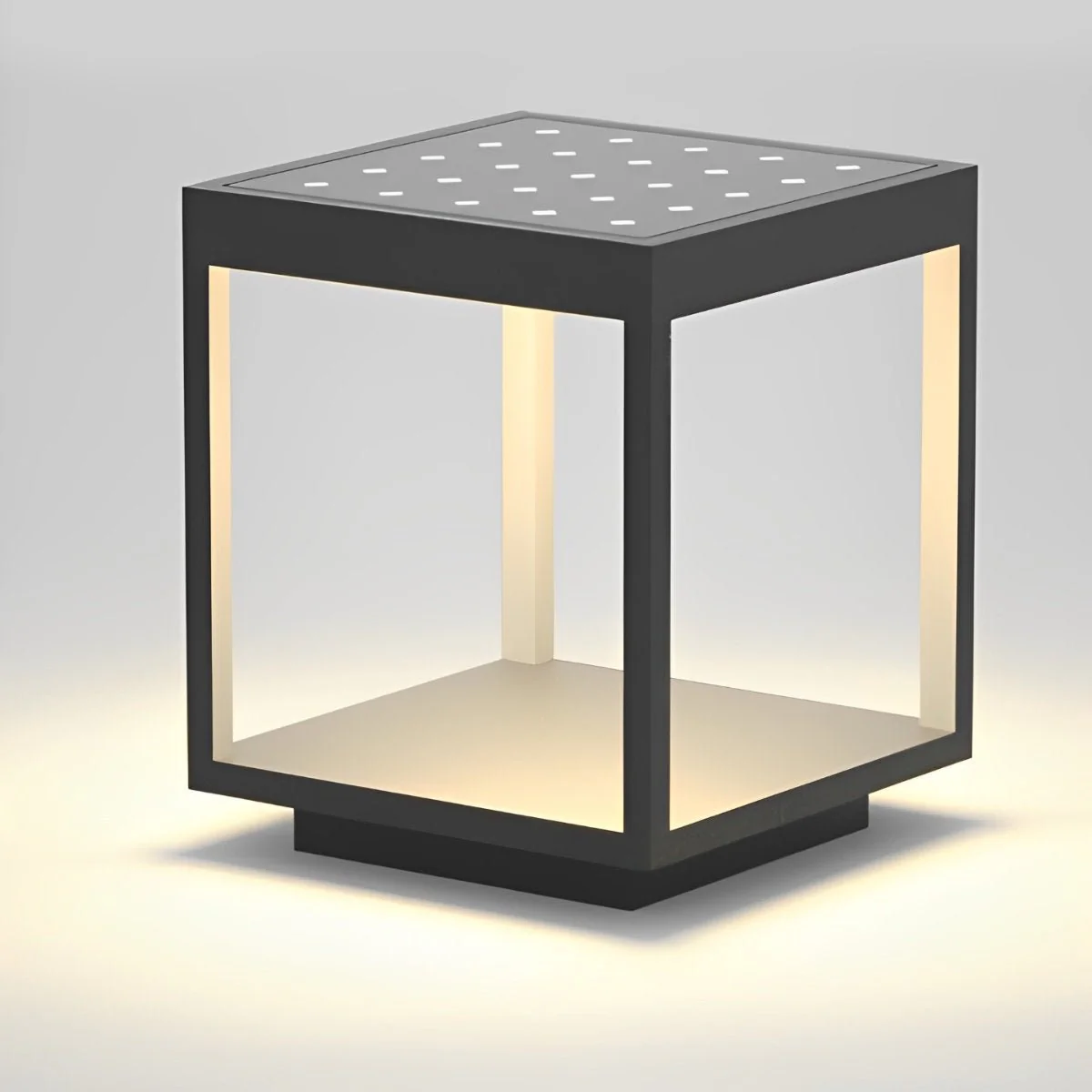 Square Hollow Frame Waterproof LED Courtyard Post Cap Light - Image 8