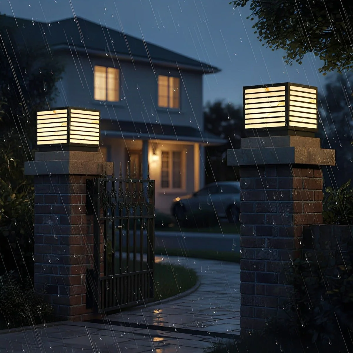 Square Waterproof LED Modern Outdoor Deck Post Lights - Image 2