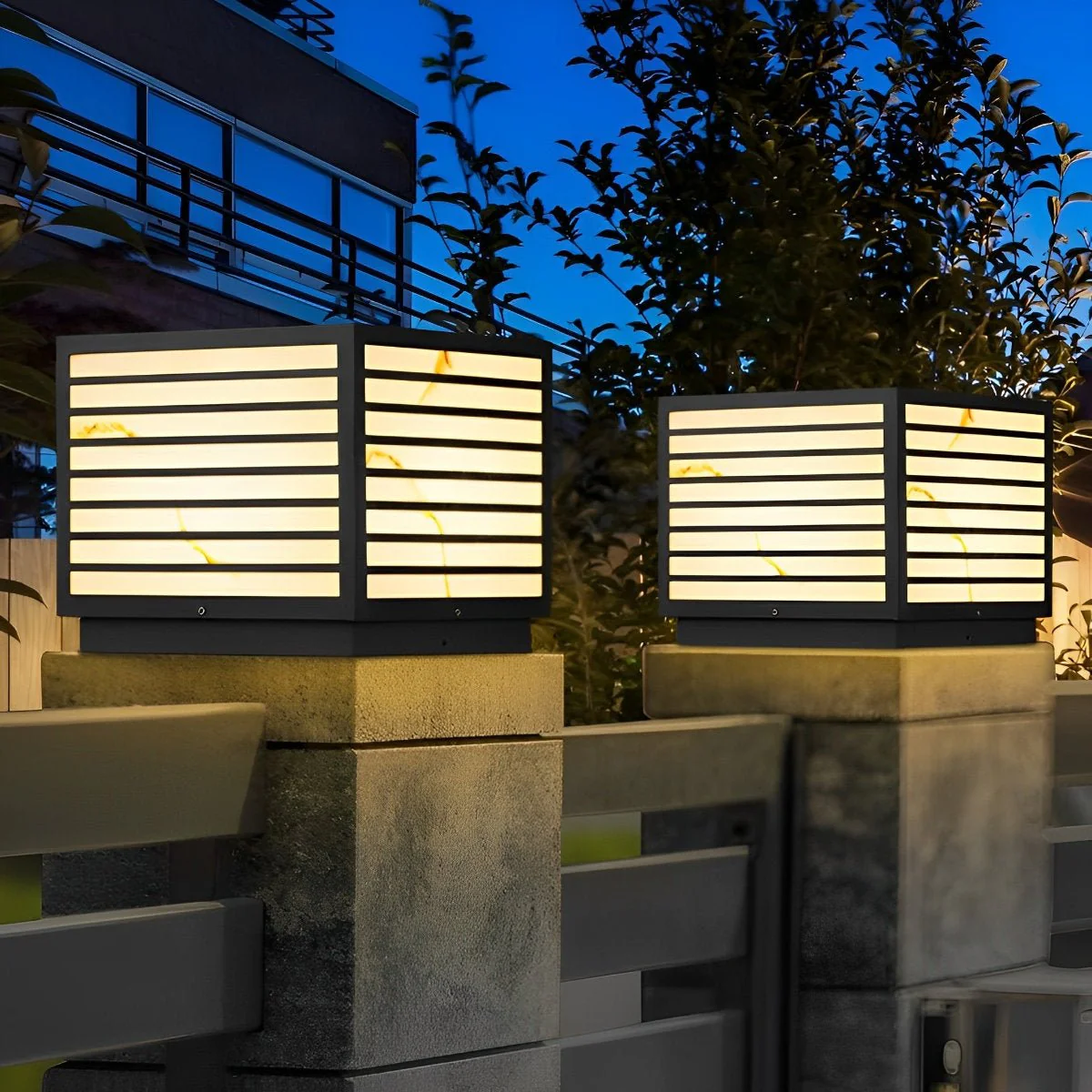Square Waterproof LED Modern Outdoor Deck Post Lights - Image 3