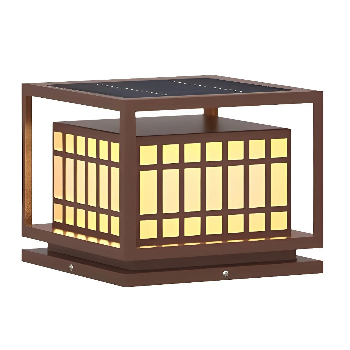 Square LED Waterproof Brown Modern Outdoor Deck Post Lights Pillar Light Column - Image 11