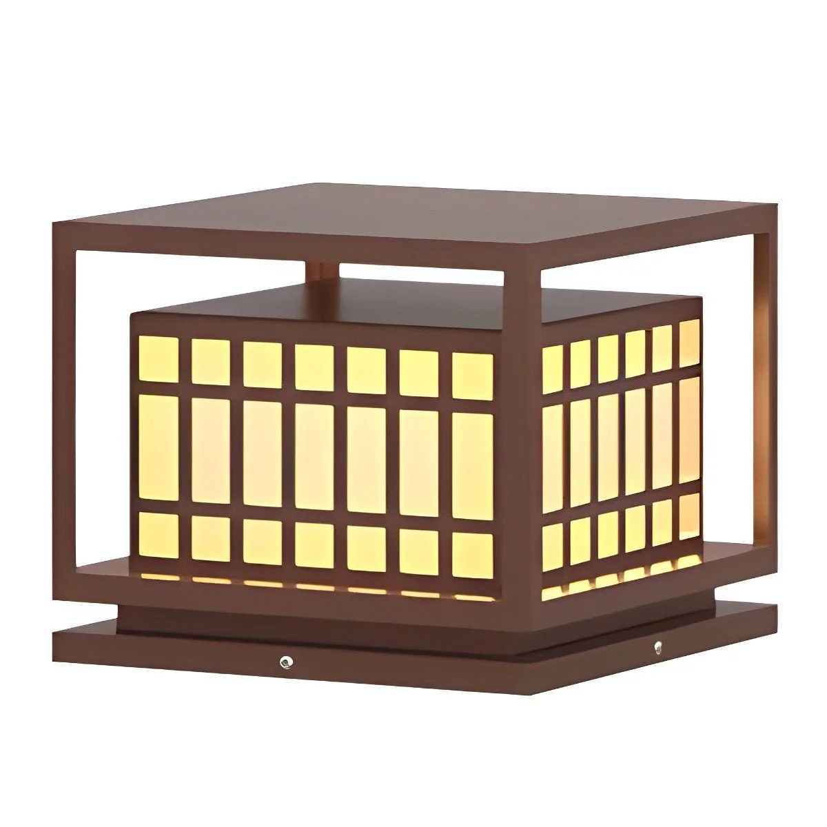 Square LED Waterproof Brown Modern Outdoor Deck Post Lights Pillar Light Column - Image 9