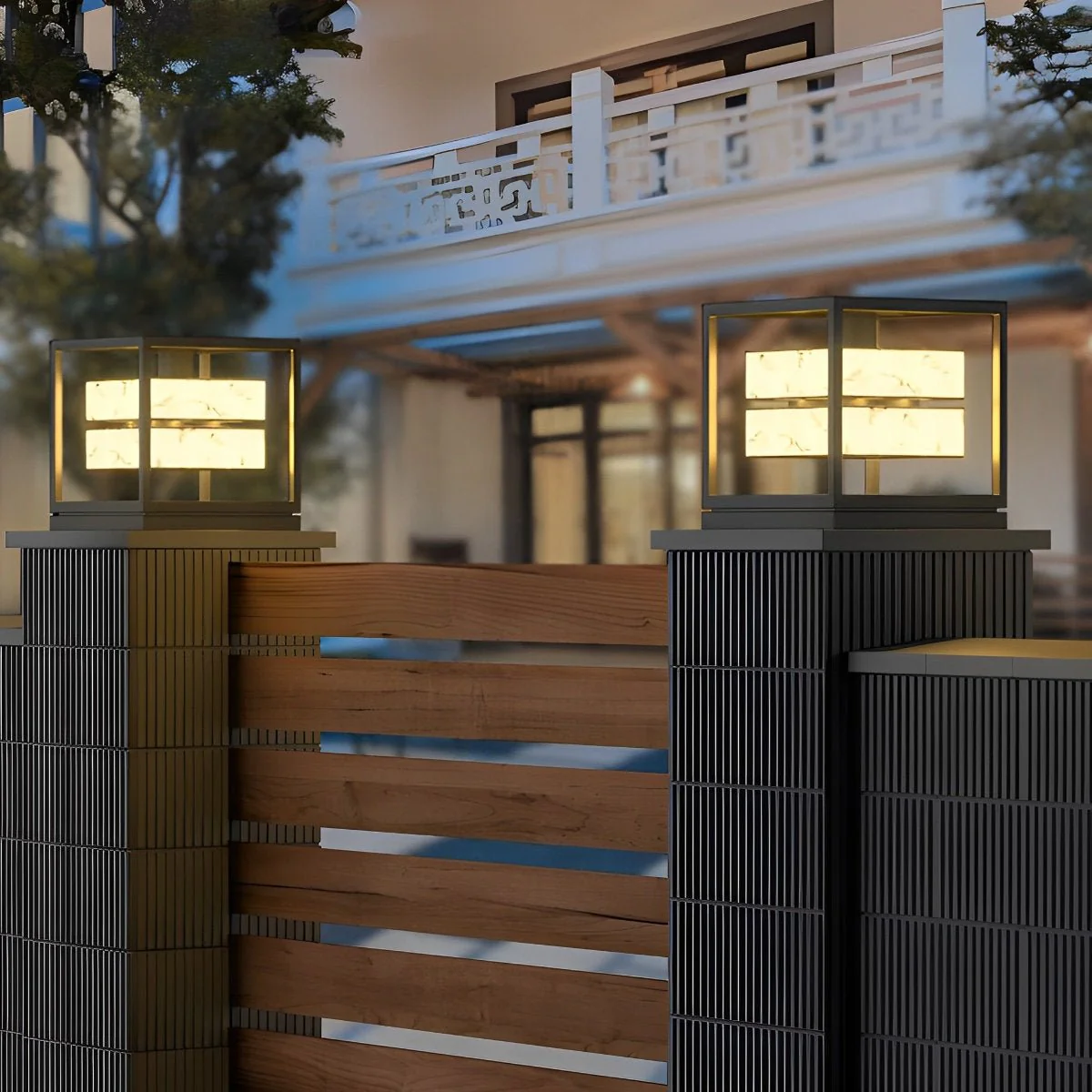 Square LED Waterproof Modern Outdoor Deck Lights Pillar Light Post Caps Lights - Image 3