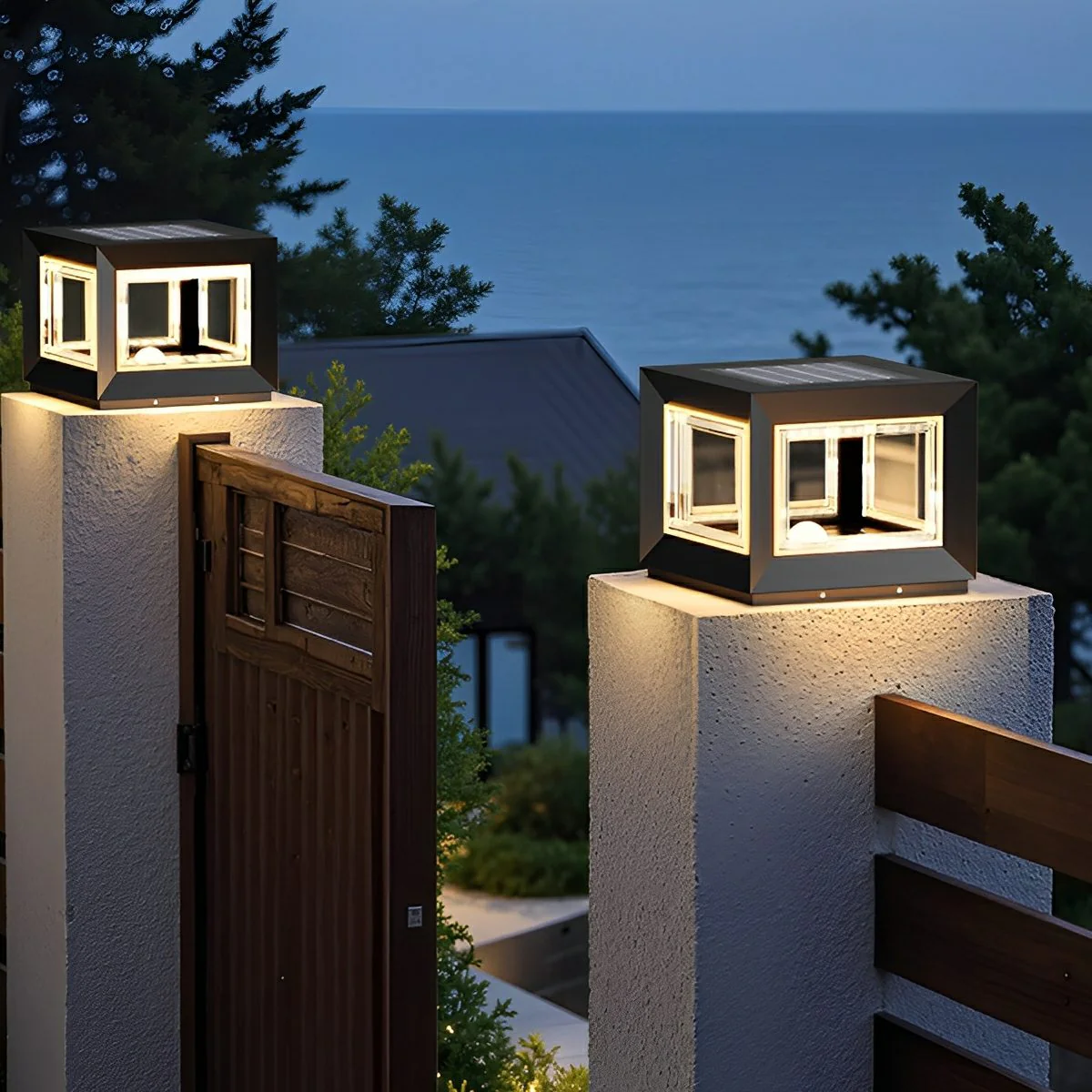 Square Modern Stainless Steel Waterproof LED Outdoor Post Lights - Image 9