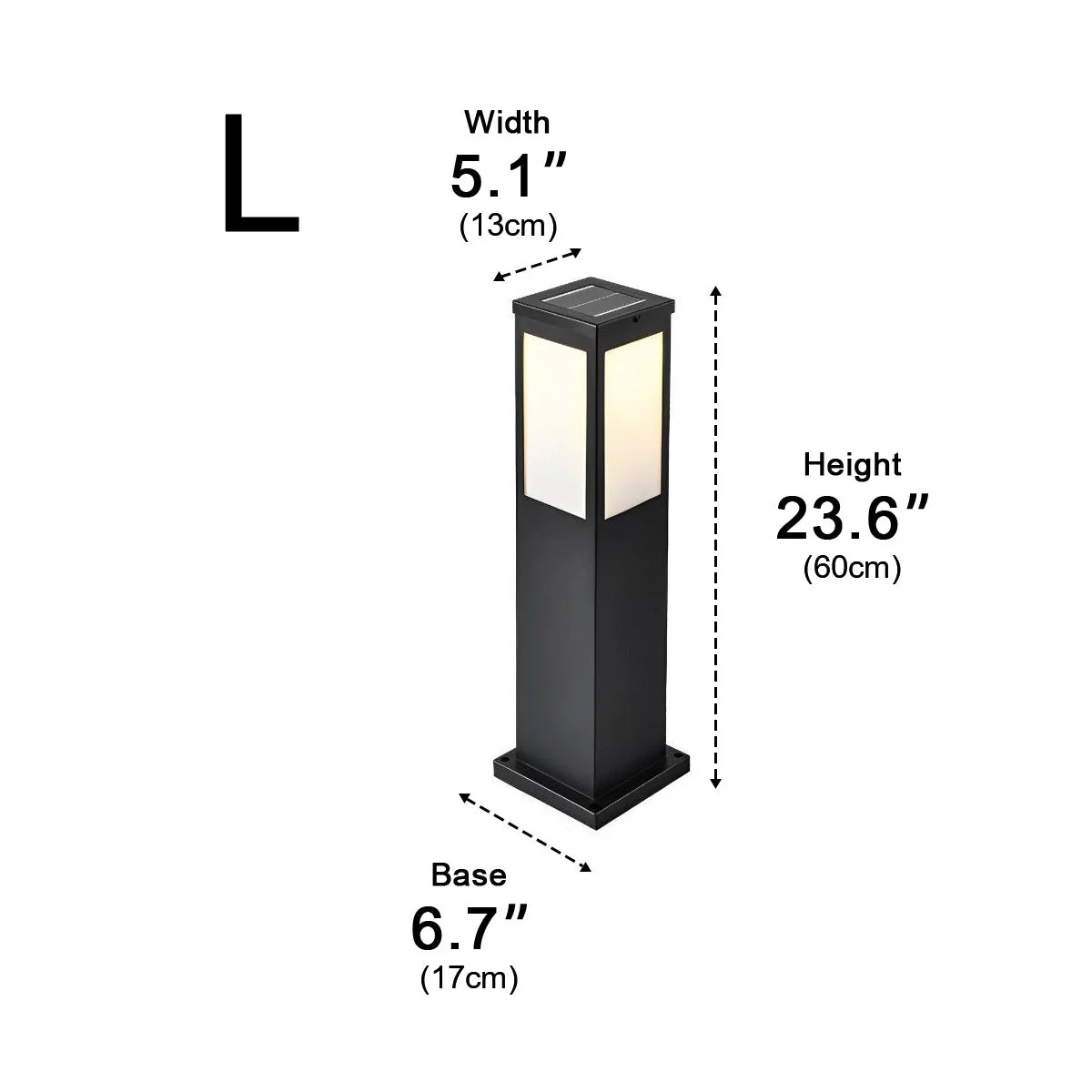 Square Waterproof LED Modern Solar Outdoor Path Lights Post Lights Walkway Lamps - Image 12