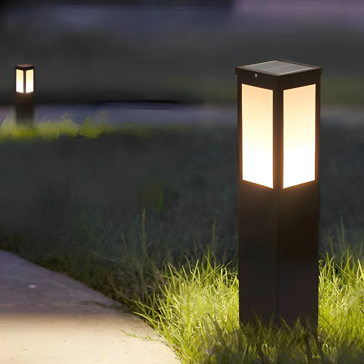 Square Waterproof LED Modern Solar Outdoor Path Lights Post Lights Walkway Lamps - Image 6