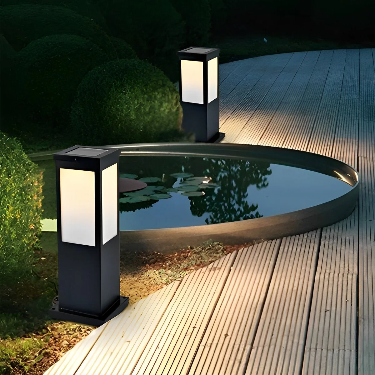 Square Waterproof LED Modern Solar Outdoor Path Lights Post Lights Walkway Lamps - Image 7