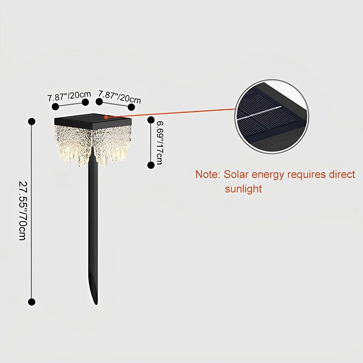 27.56'' Square Waterproof Outdoor Lawn Landscape Light - Image 8