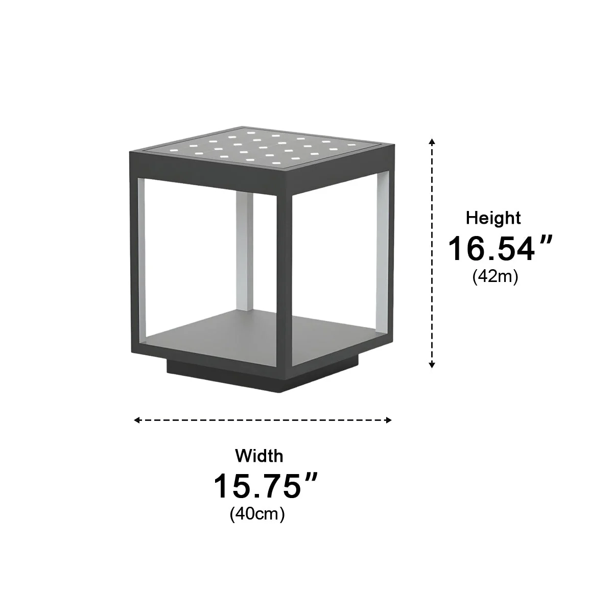Stainless Steel Waterproof Square Hollow LED Outdoor Post Lights - Image 12