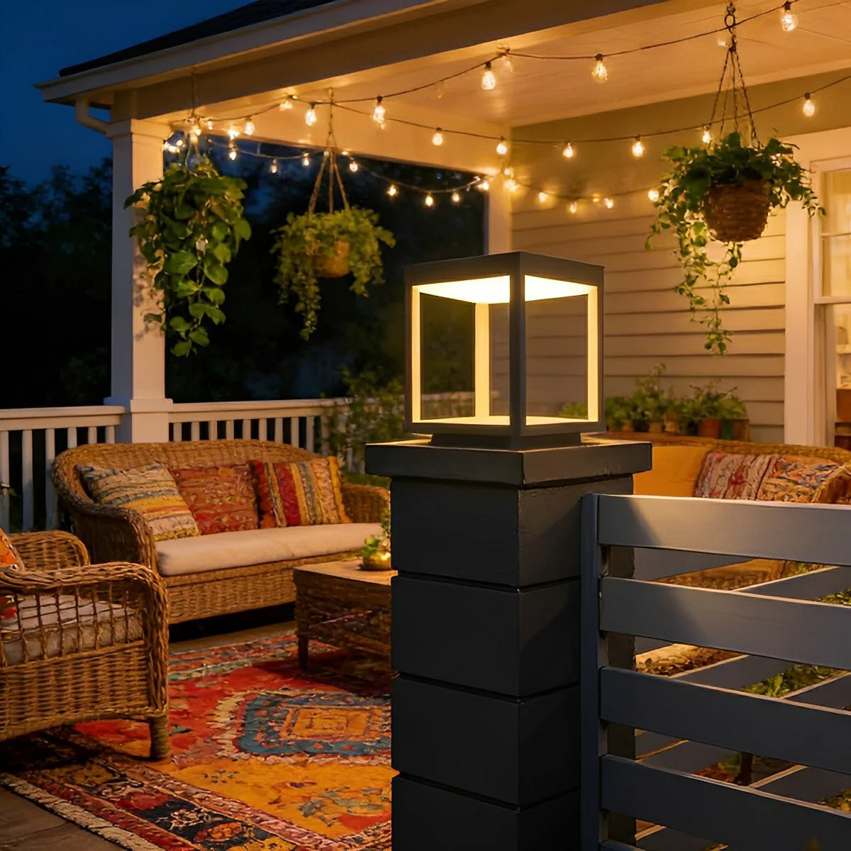 Stainless Steel Waterproof Square Hollow LED Outdoor Post Lights - Image 2