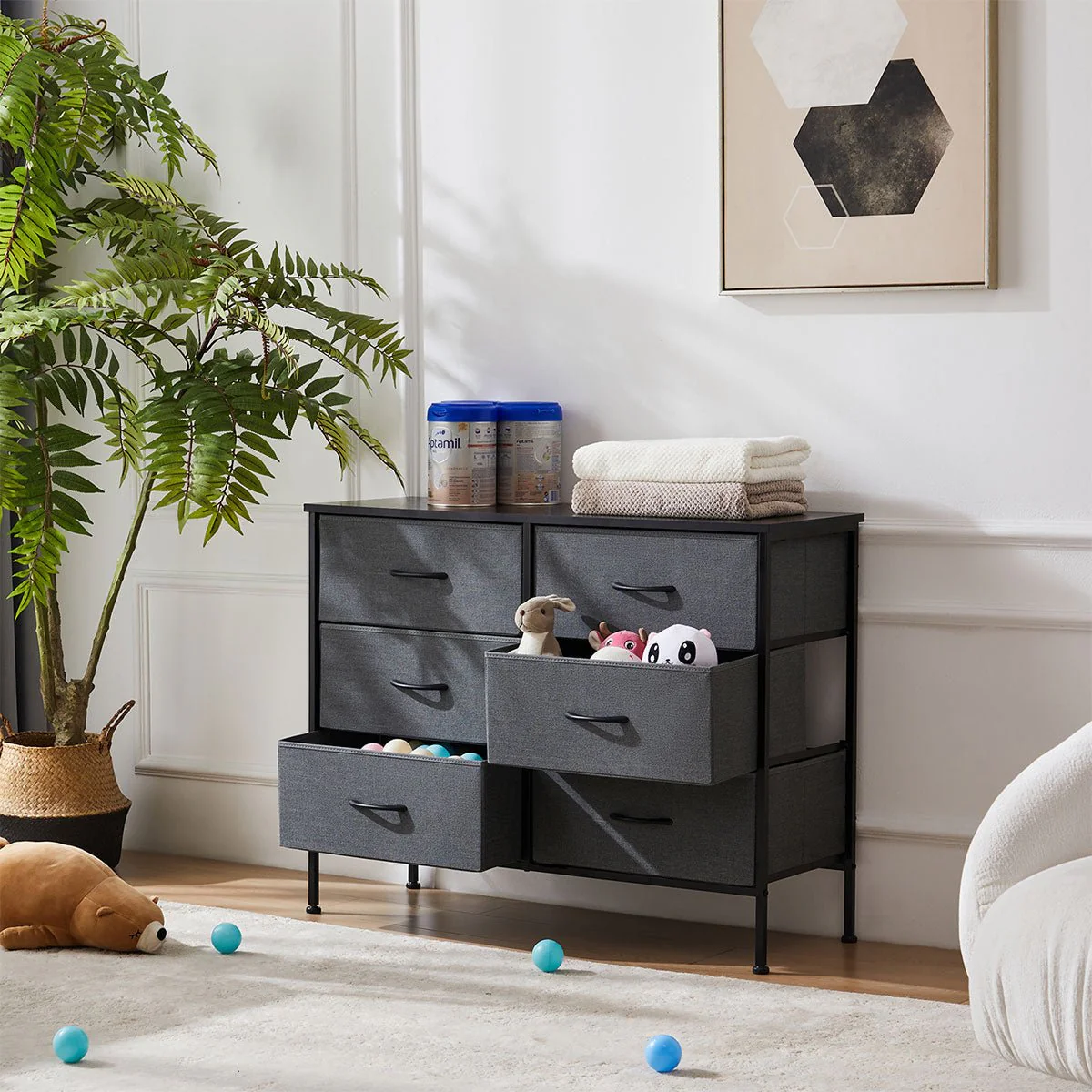 Large Capacity 5-10 Drawer Fabric Storage Cabinet Organizer - Image 11