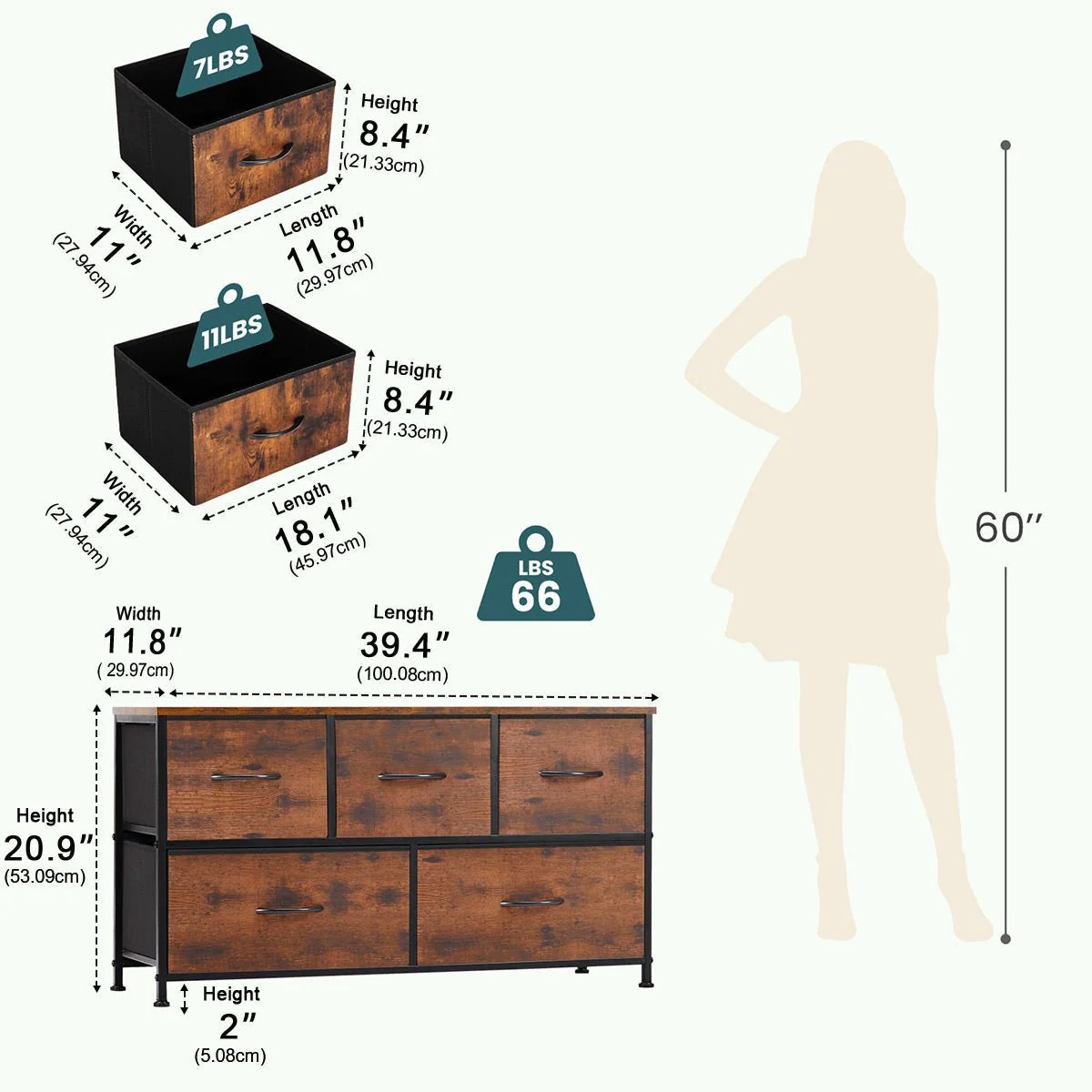 Large Capacity 5-10 Drawer Fabric Storage Cabinet Organizer - Image 21