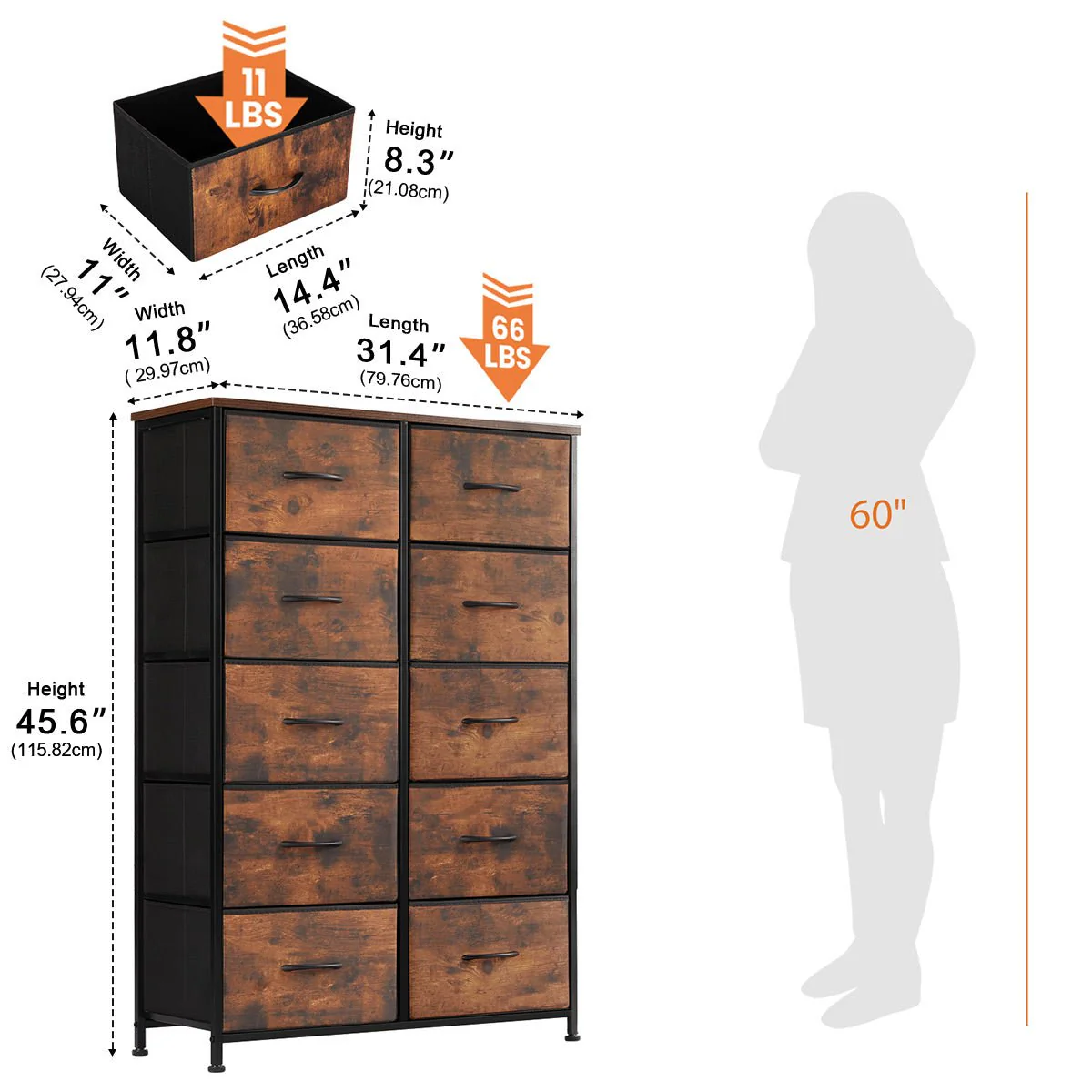 Large Capacity 5-10 Drawer Fabric Storage Cabinet Organizer - Image 22