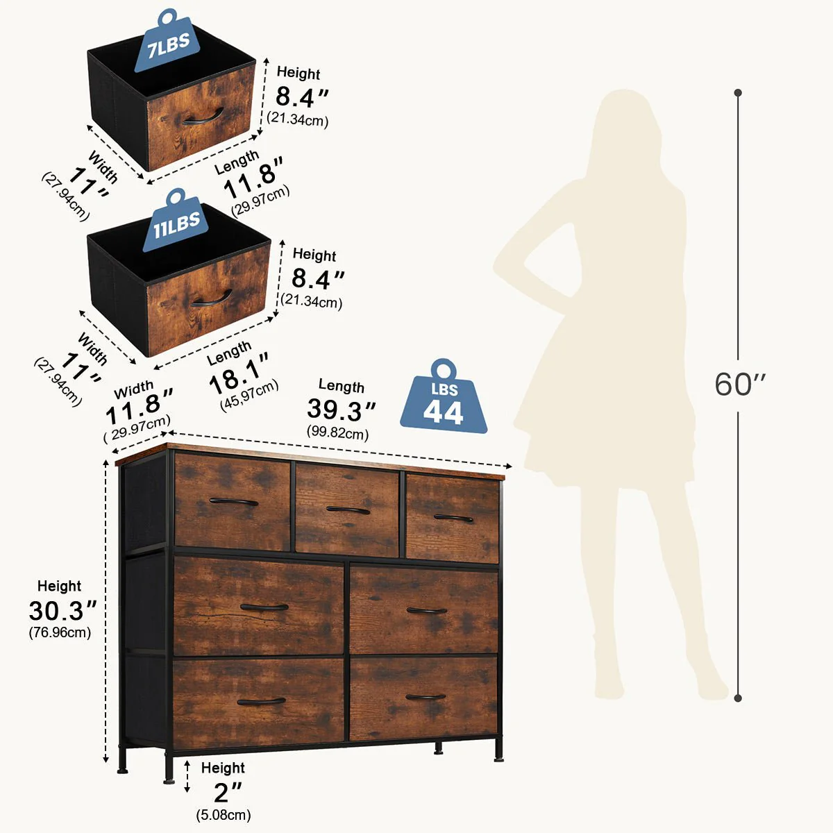 Large Capacity 5-10 Drawer Fabric Storage Cabinet Organizer - Image 25
