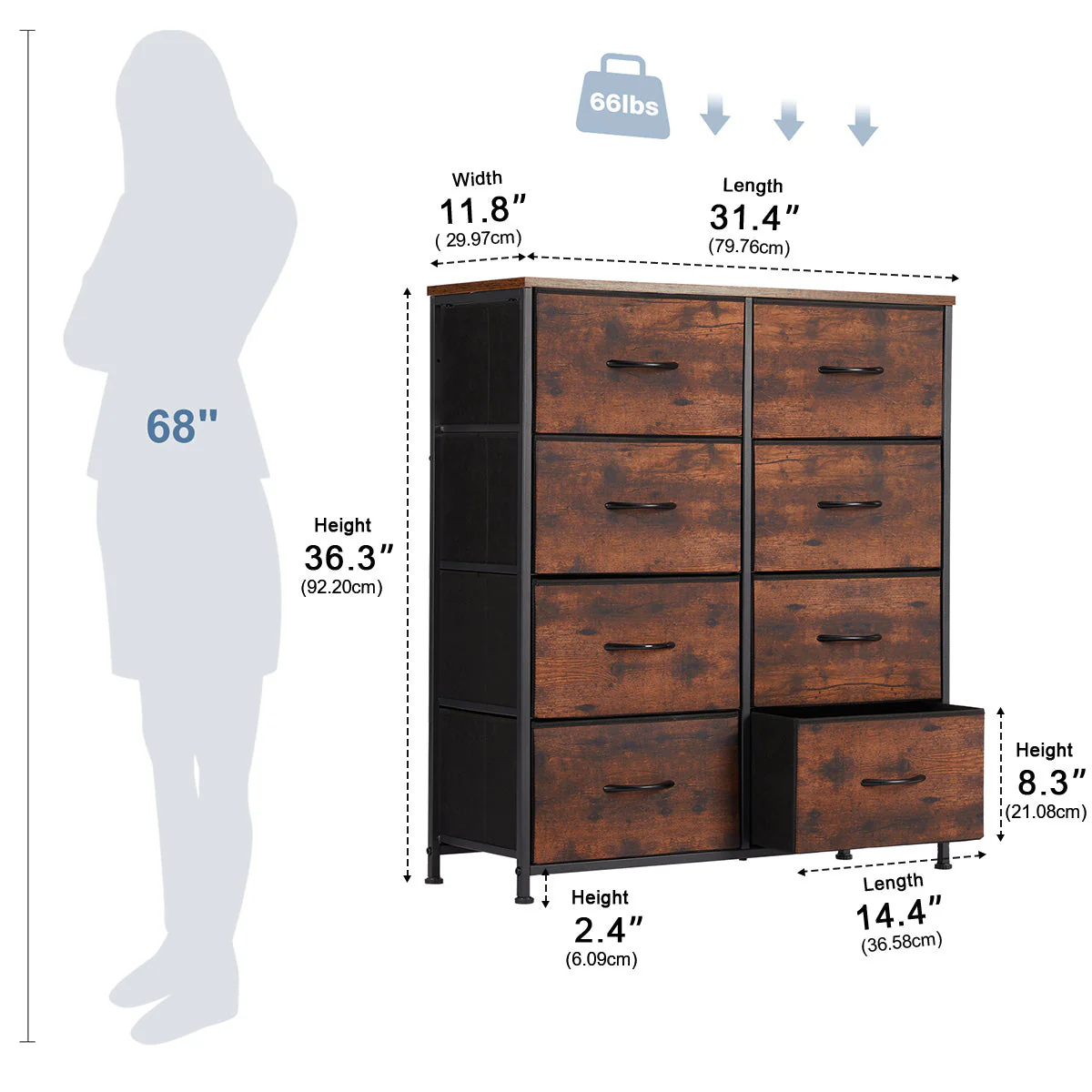 Large Capacity 5-10 Drawer Fabric Storage Cabinet Organizer - Image 26