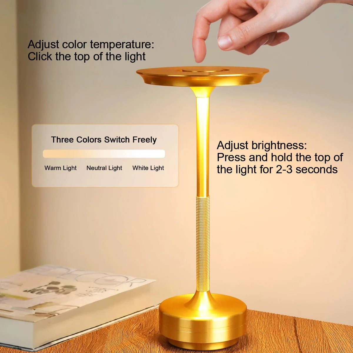 USB Dimmable Dish LED Table Lamp - Image 5
