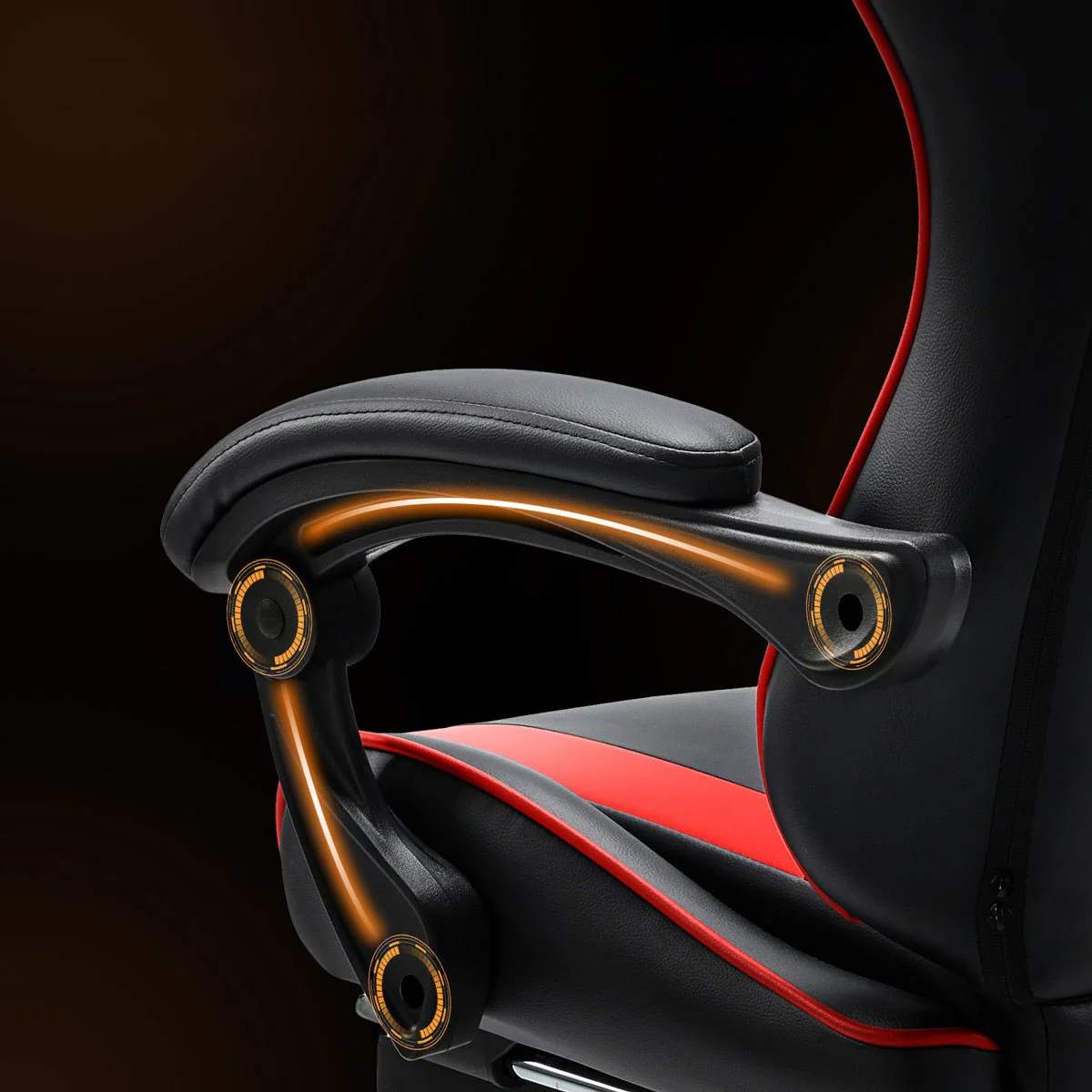 Ergonomic Computer Game Desk Chair Recliner - with Footrest & Lumbar Support & Headrest, Fixed Up Armrest, - Image 6