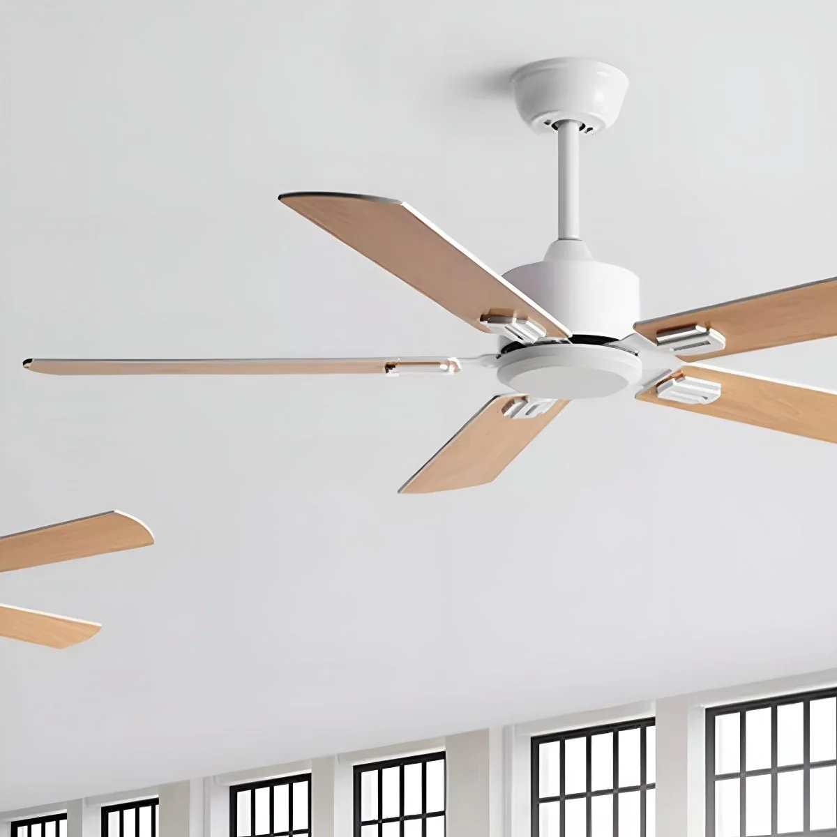 Vintage Wood Grain DC Motor 6-speed Reverse Frequency Ceiling Fan 5 Blades - Image 3