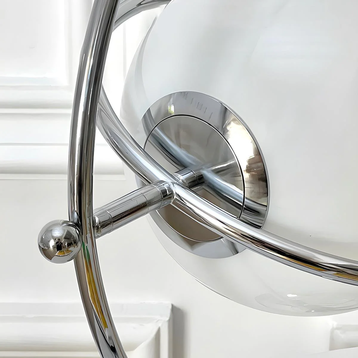 Vintage Glass Rotating Globe Bedside Table Lamp - Image 5