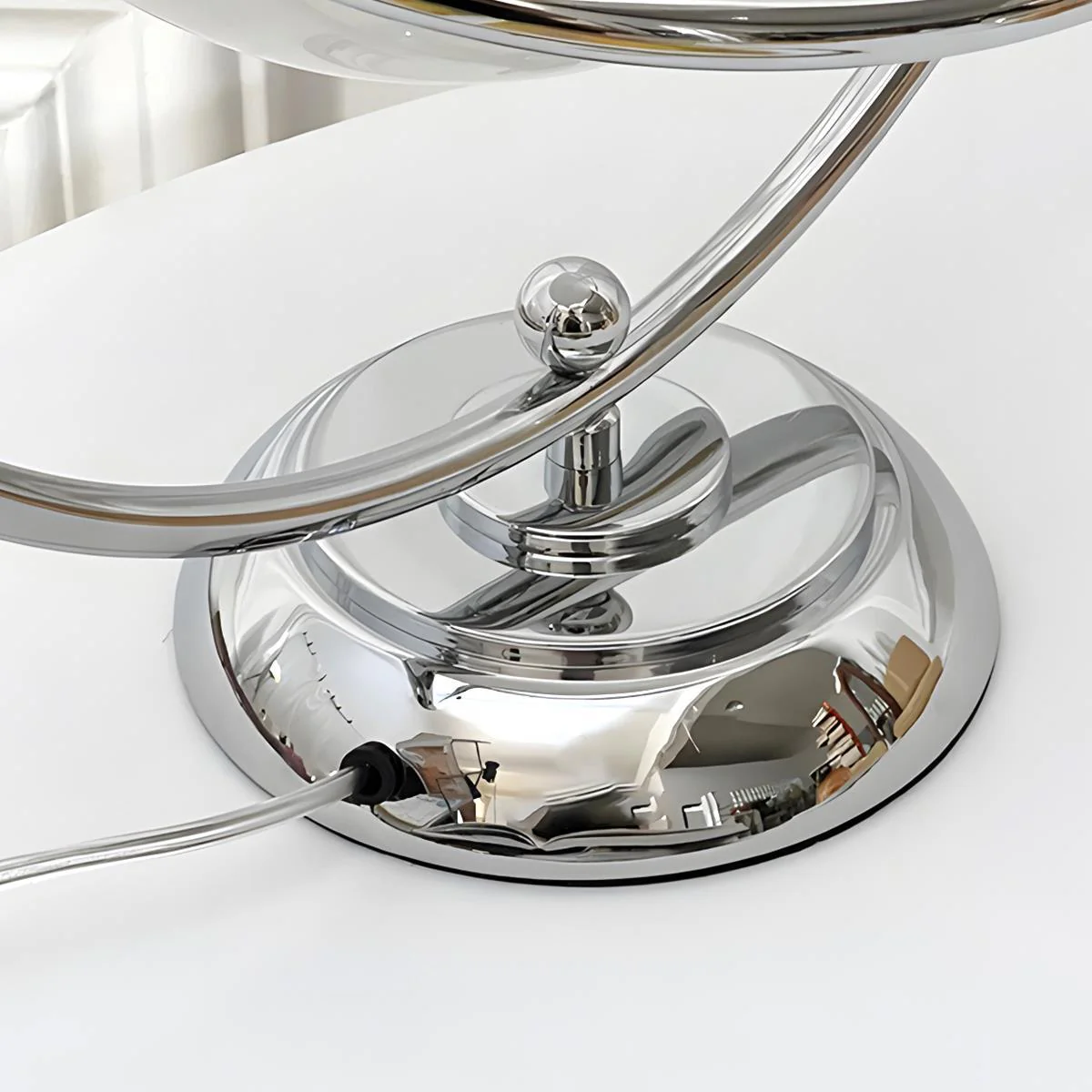 Vintage Glass Rotating Globe Bedside Table Lamp - Image 6