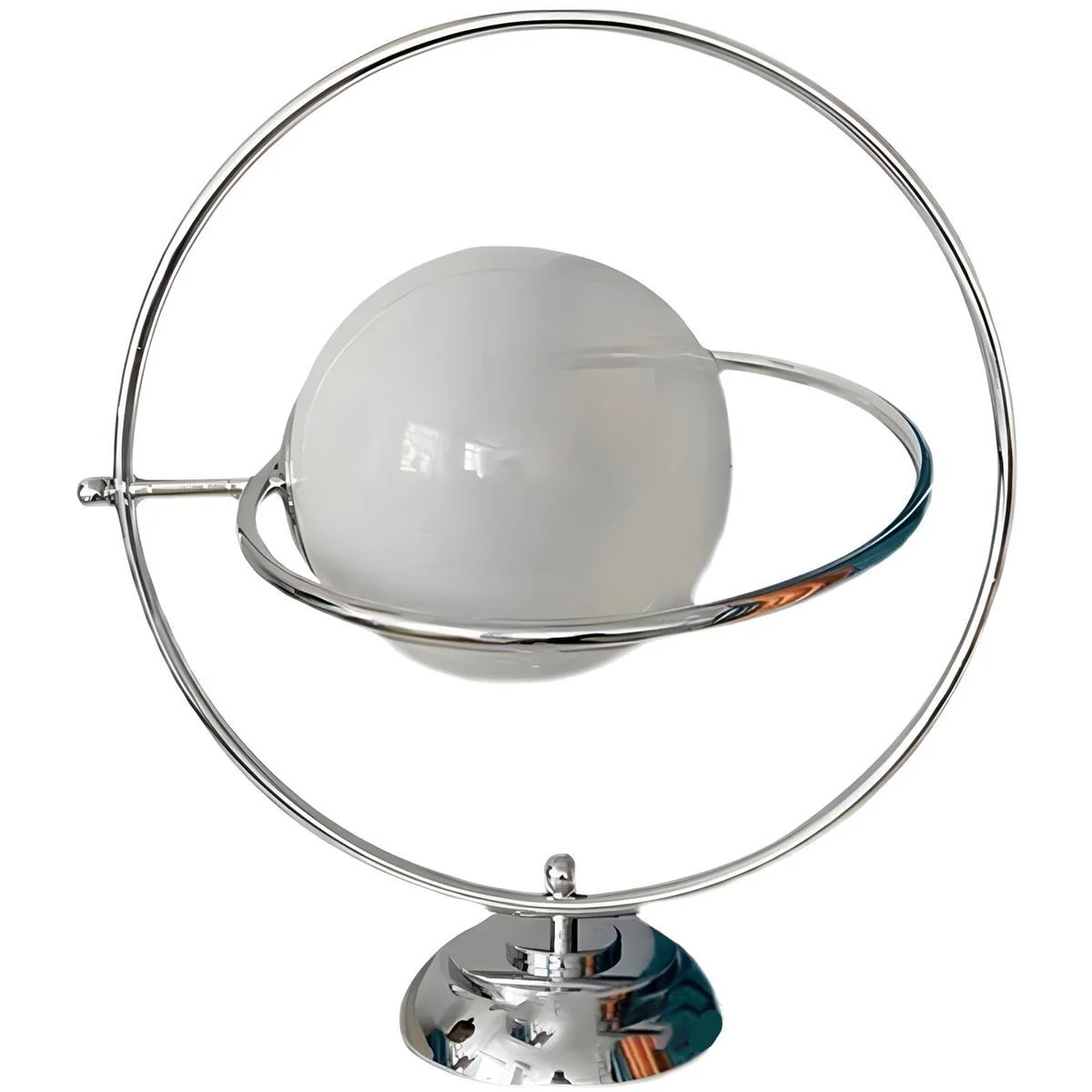 Vintage Glass Rotating Globe Bedside Table Lamp - Image 7