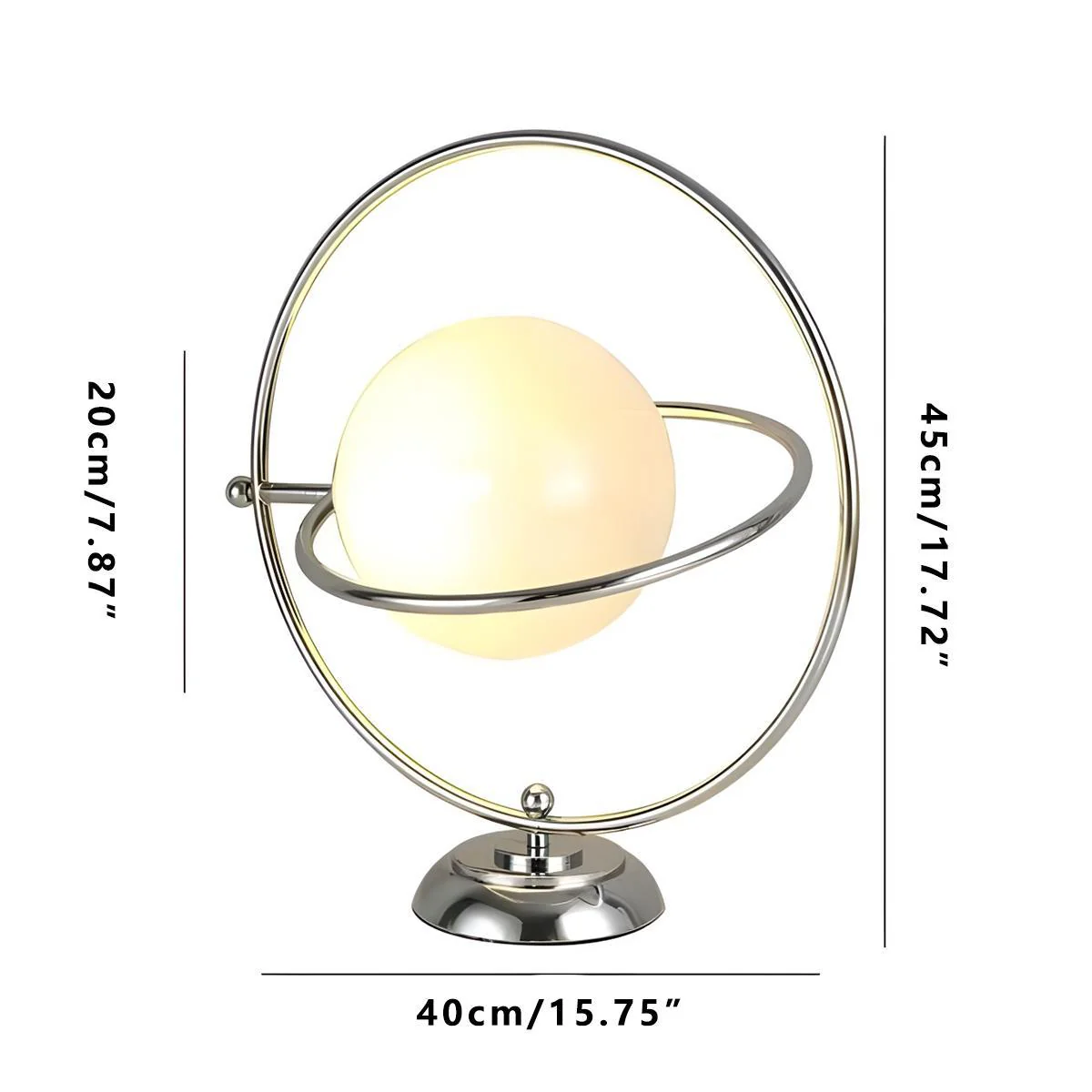 Vintage Glass Rotating Globe Bedside Table Lamp - Image 8