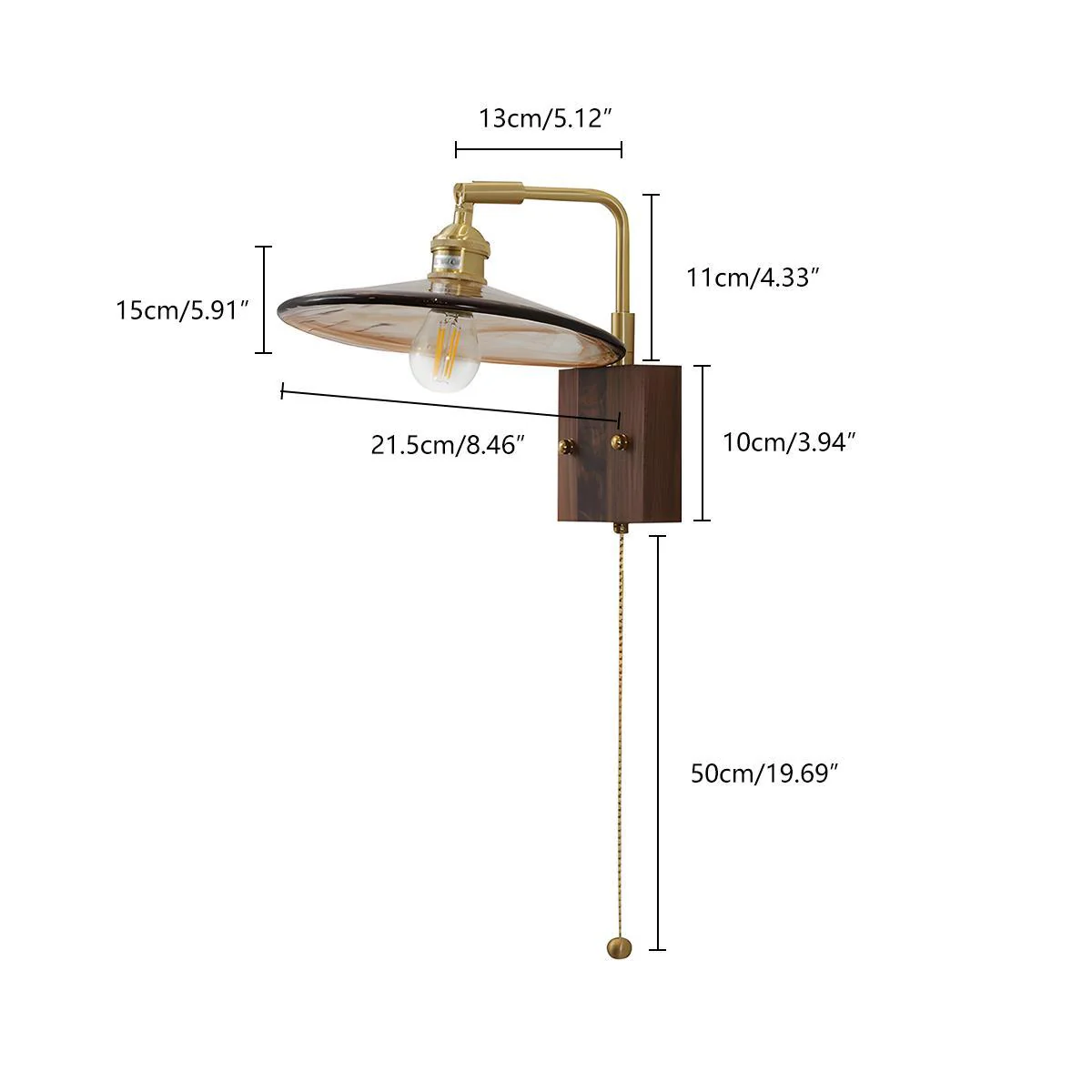 Vintage Golden Walnut Wood Indoor Wall Sconces - Image 11