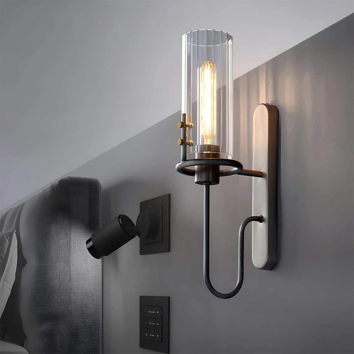 Vintage Luxury Cylinder Crystal LED Indoor Wall Sconces - Image 4