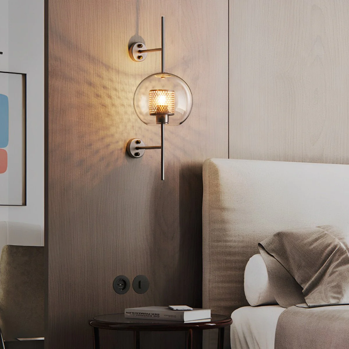 Vintage Luxury Industrial Glass Globe LED Wall Sconces - Image 10